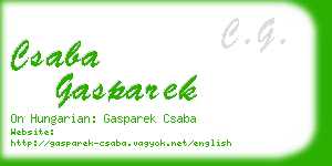 csaba gasparek business card
